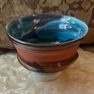 Handcrafted Ceramic Bowl - Multicolor unique shape and colors